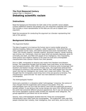 Debating Scientific Racism