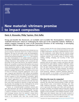 Vitrimers Promise to Impact Composites