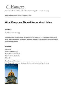 What Everyone Should Know About Islam.Pdf