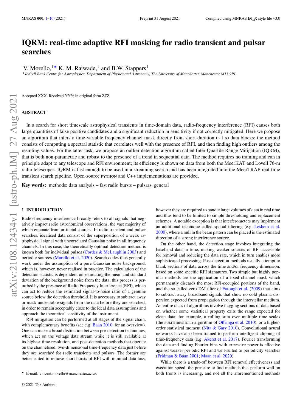 Real-Time Adaptive RFI Masking for Radio Transient and Pulsar Searches