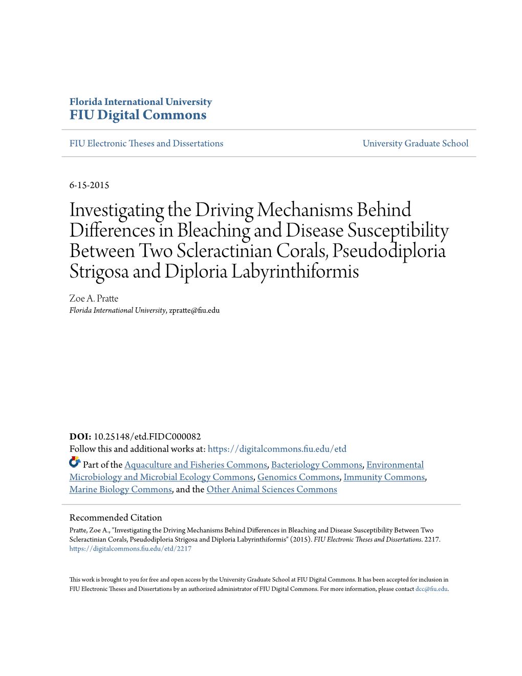 Investigating the Driving Mechanisms Behind Differences in Bleaching