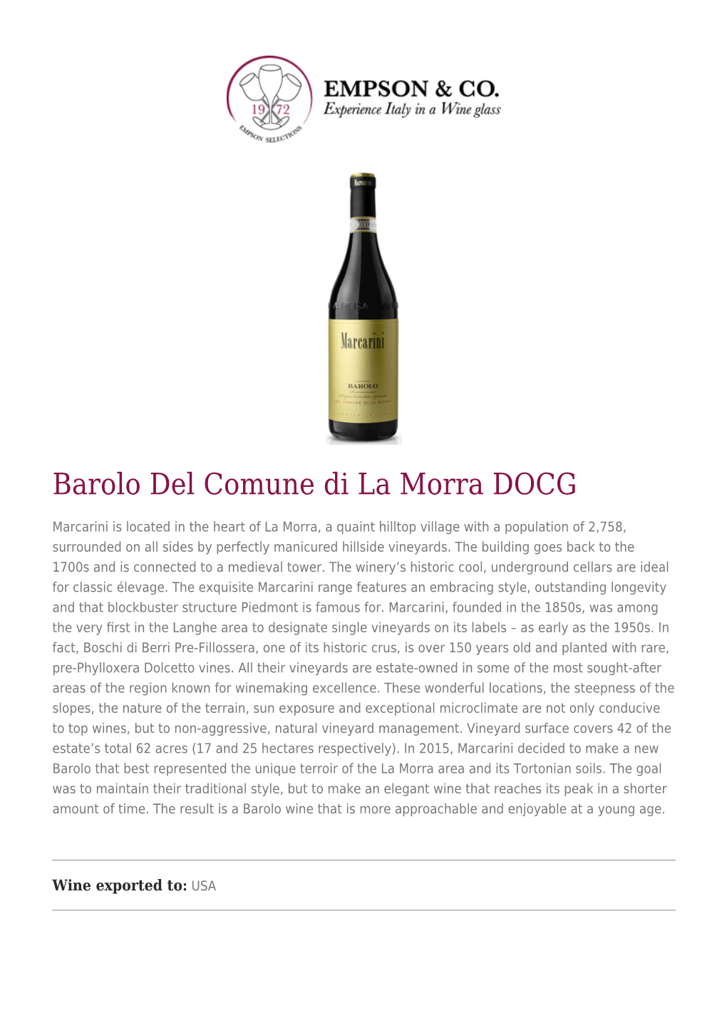 Barolo Del Comune Di La Morra DOCG