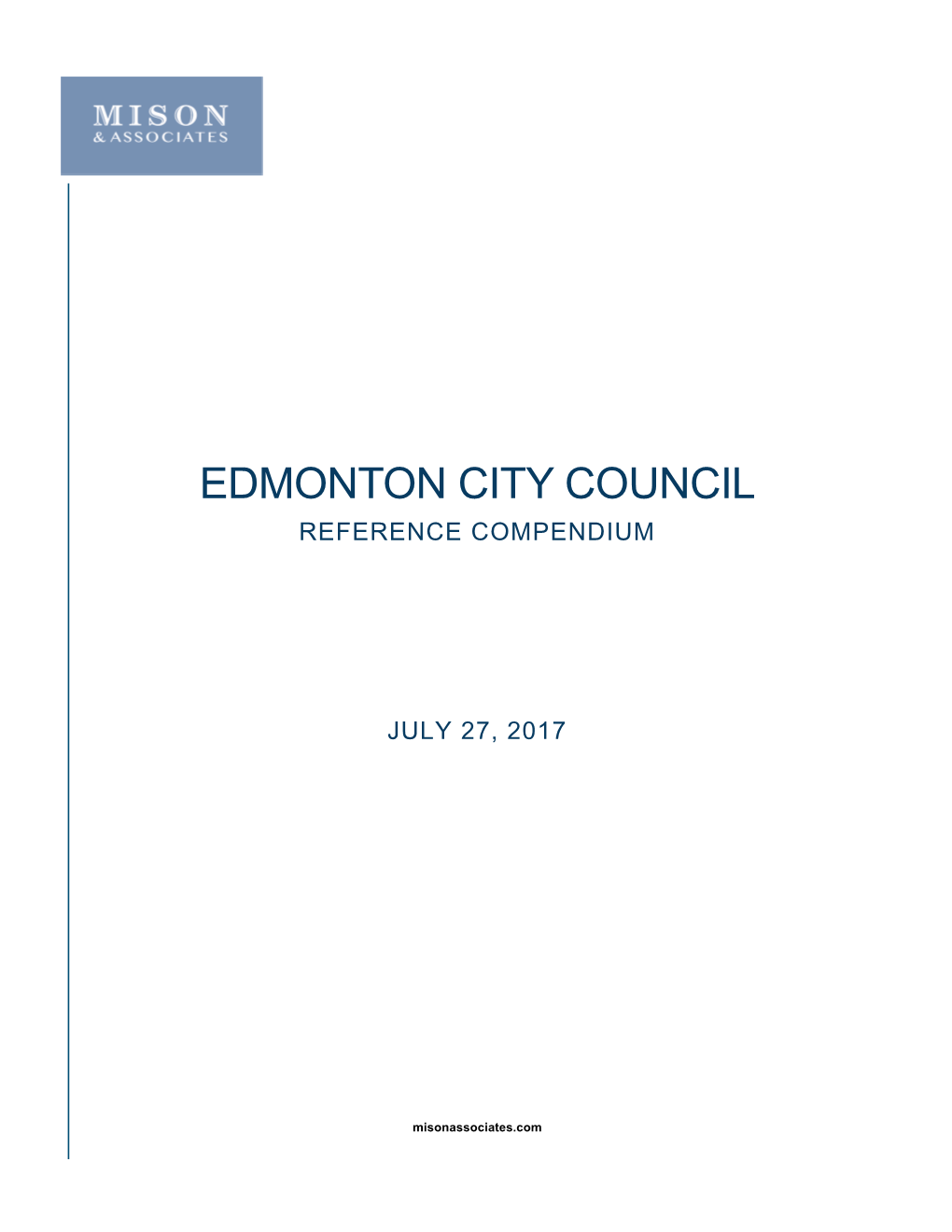 Edmonton City Council Reference Compendium