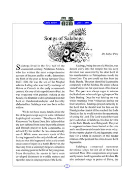 Songs of Salabega
