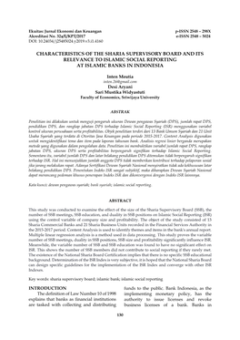 Characteristics of the Sharia Supervisory Board and Its Relevance to Islamic Social Reporting at Islamic Banks in Indonesia