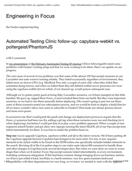 Automated Testing Clinic Follow-Up: Capybara-Webkit Vs. Poltergeist/Phantomjs | Engineering in Focus