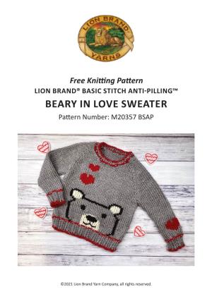 BEARY in LOVE SWEATER Pattern Number: M20357 BSAP