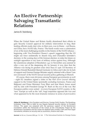 Salvaging Transatlantic Relations 113 an Elective Partnership: Salvaging Transatlantic