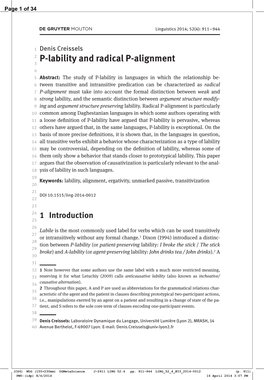 P-Lability and Radical P-Alignment