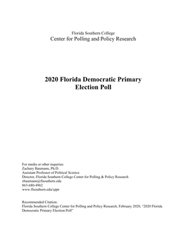 2020 Florida Democratic Primary Election Poll