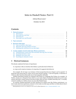 Intro to Haskell Notes: Part 11