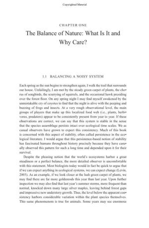 The Balance of Nature: What Is It and Why Care?