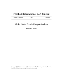 Media Under French Competition Law