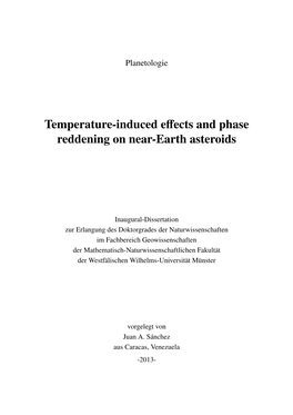 Temperature-Induced Effects and Phase Reddening on Near-Earth Asteroids