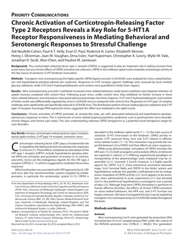 Chronic Activation of Corticotropin-Releasing Factor