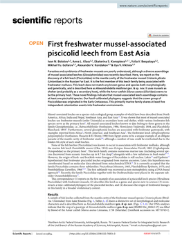 First Freshwater Mussel-Associated Piscicolid Leech from East Asia