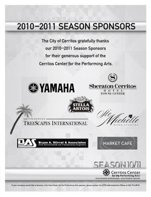 2010–2011 Season Sponsors