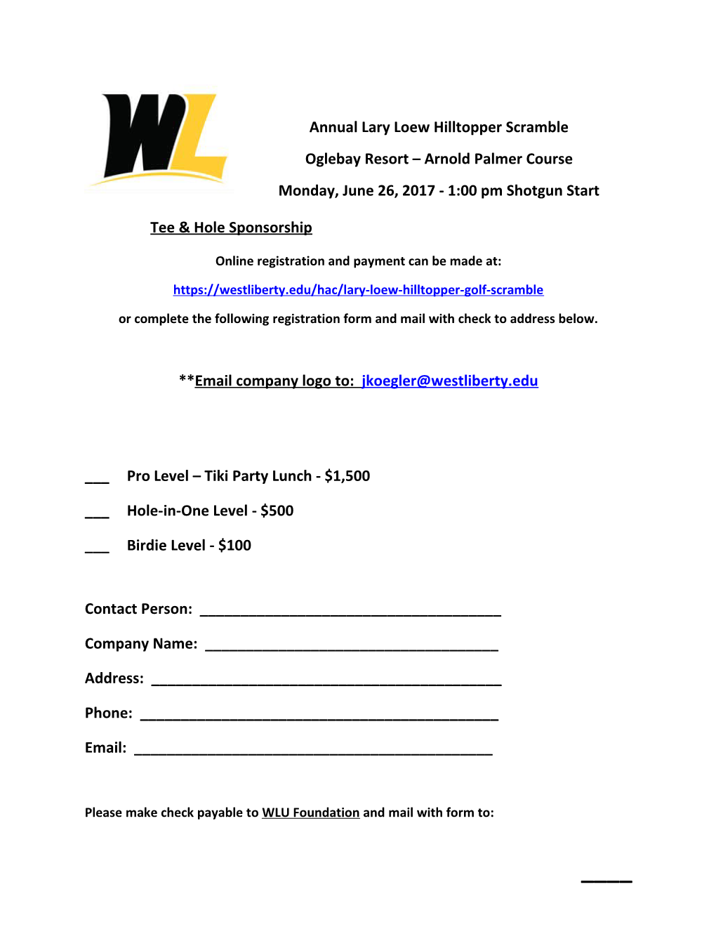 Annual Lary Loew Hilltopper Scramble