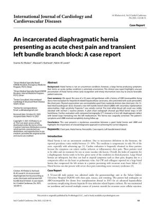 An Incarcerated Diaphragmatic Hernia Presenting As Acute Chest Pain and Transient Left Bundle Branch Block: a Case Report