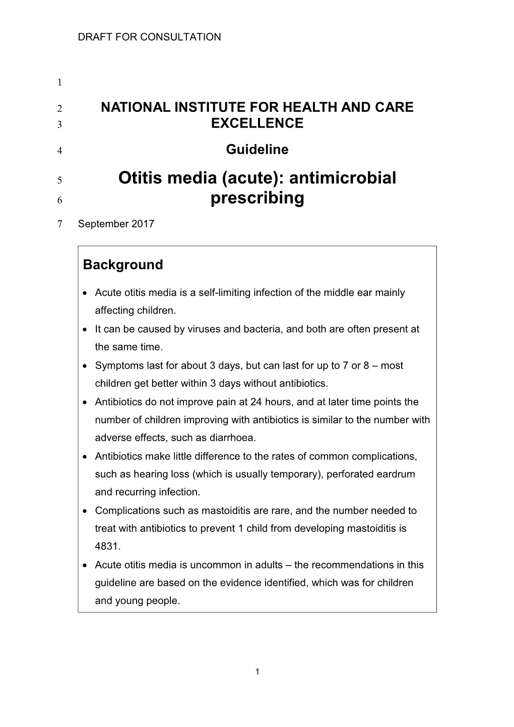 Otitis Media (Acute): Antimicrobial Prescribing