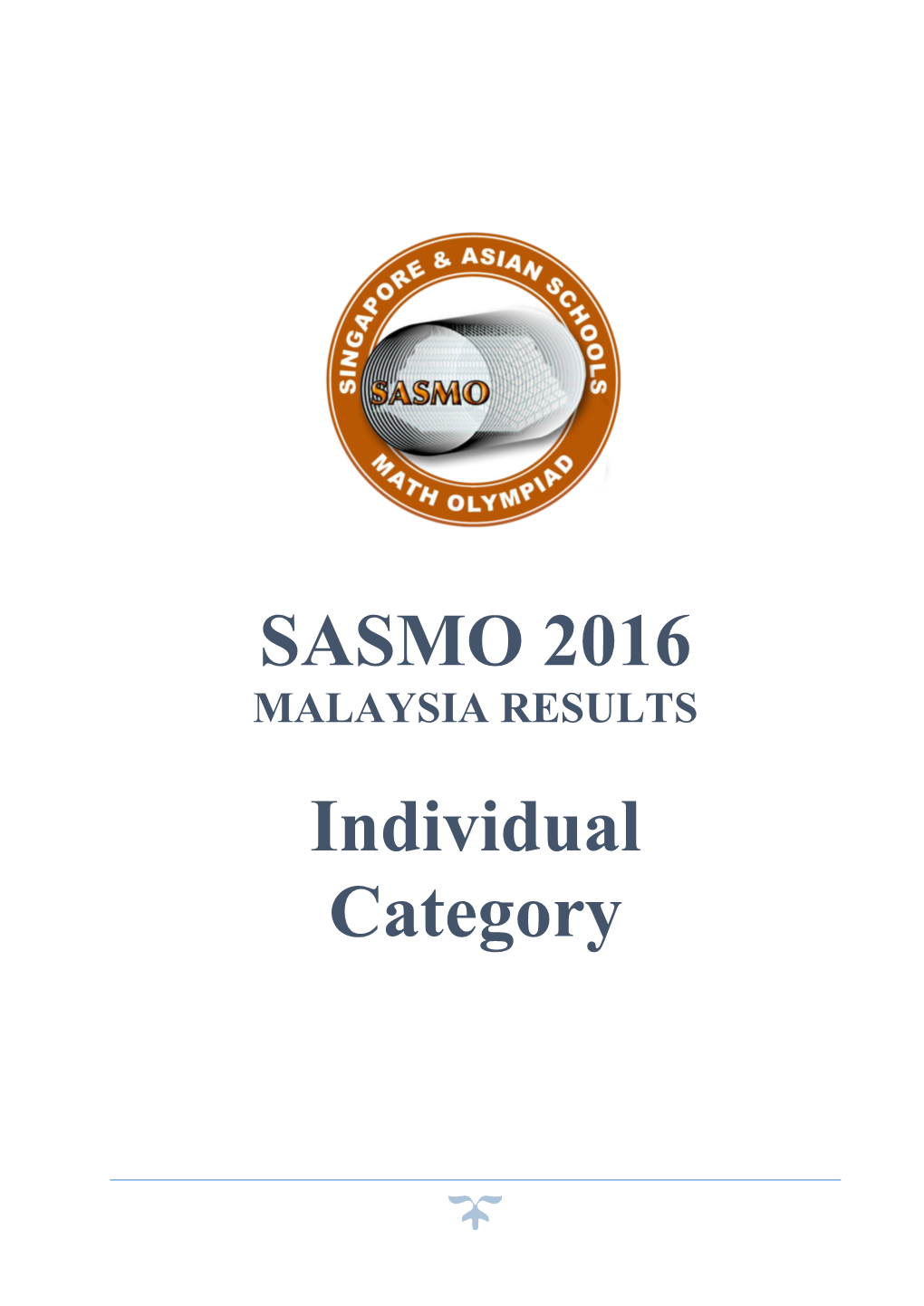 SASMO 2016 Individual Category