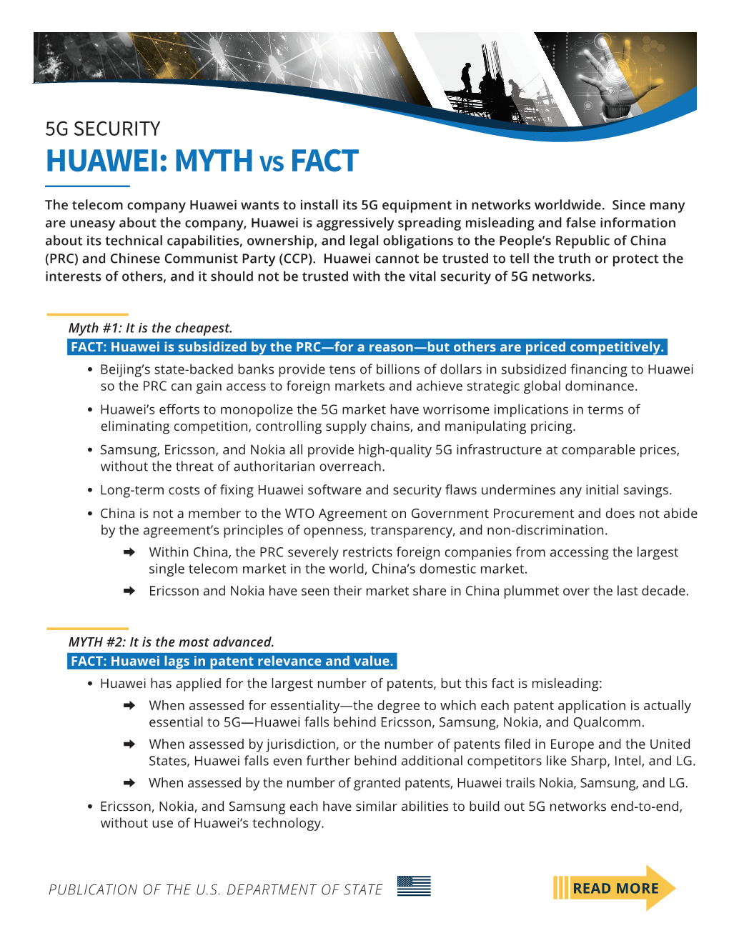 5G Security 5G Security Huawei: Myth Vs Fact