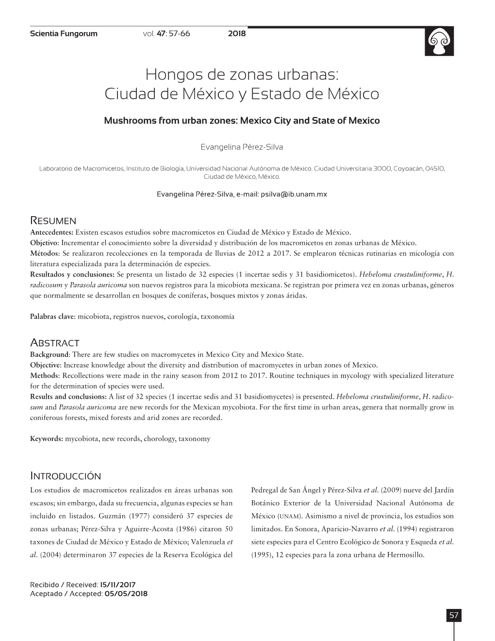 Hongos De Zonas Urbanas: Ciudad De México Y Estado De México
