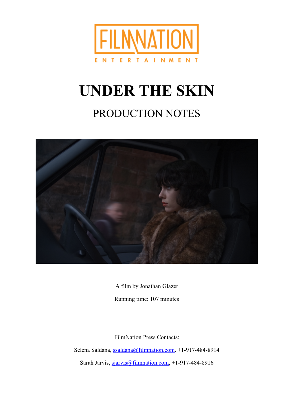 Under the Skin Production Notes