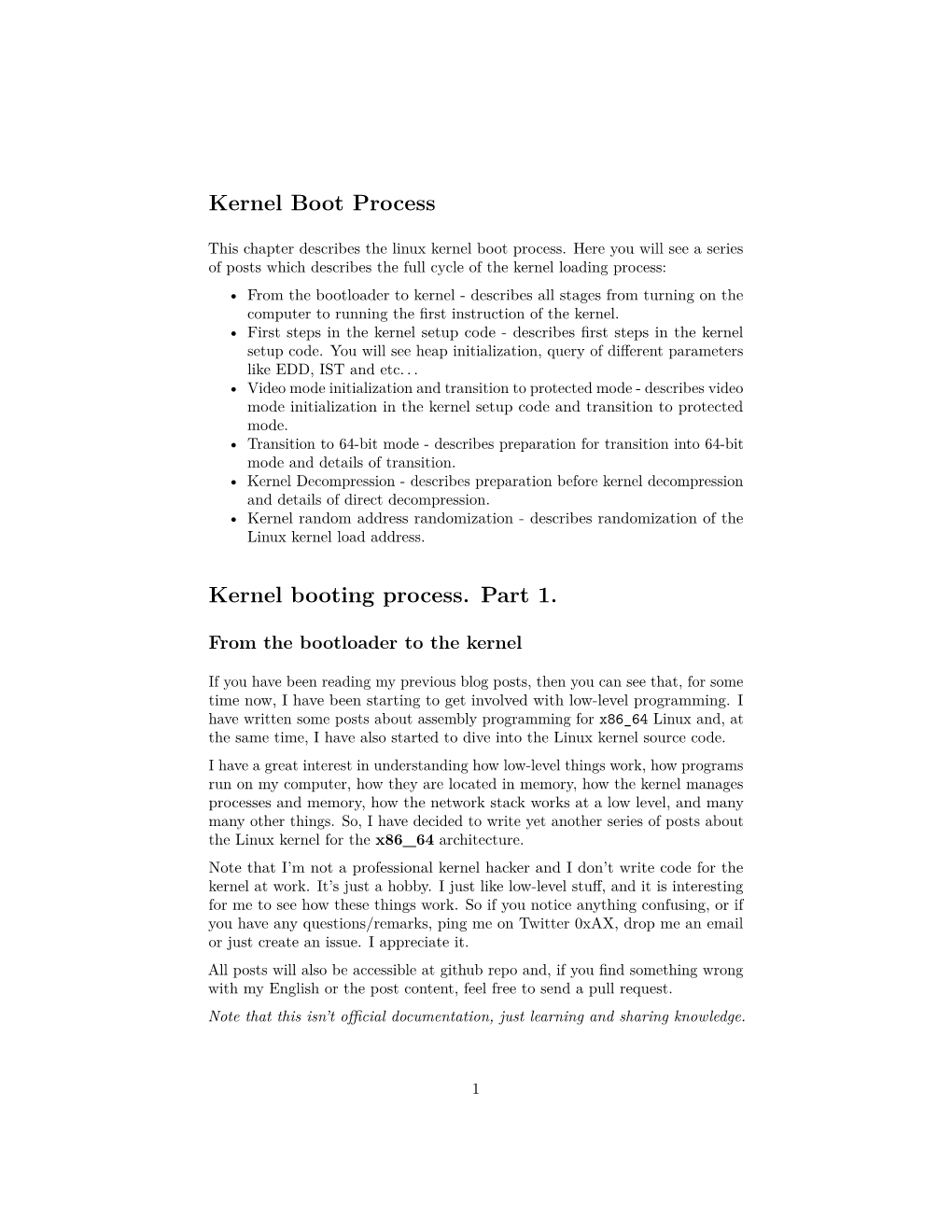 Kernel Boot Process Kernel Booting Process. Part 1