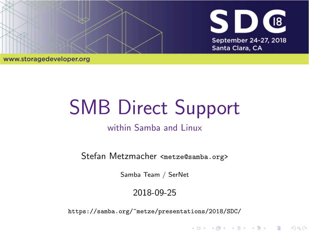 SMB Direct Support Within Samba and Linux