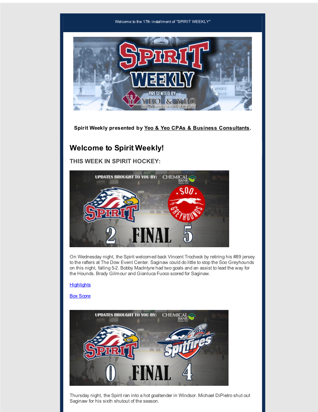 Welcome to Spirit Weekly!