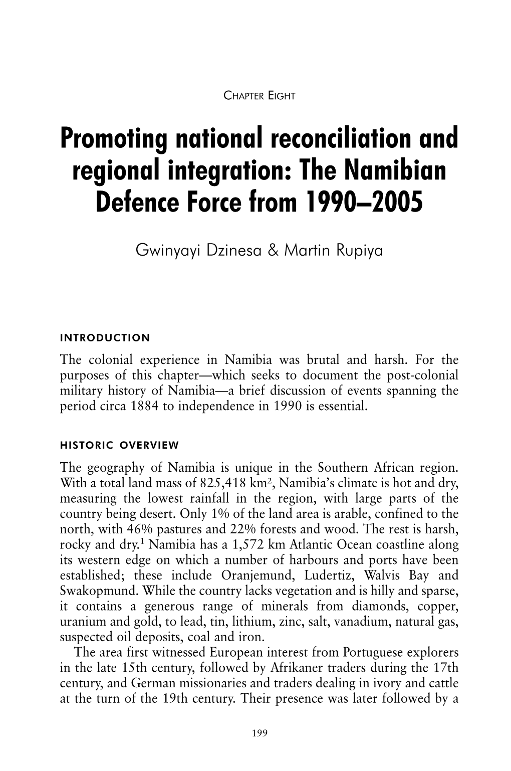 The Namibian Defence Force from 1990–2005