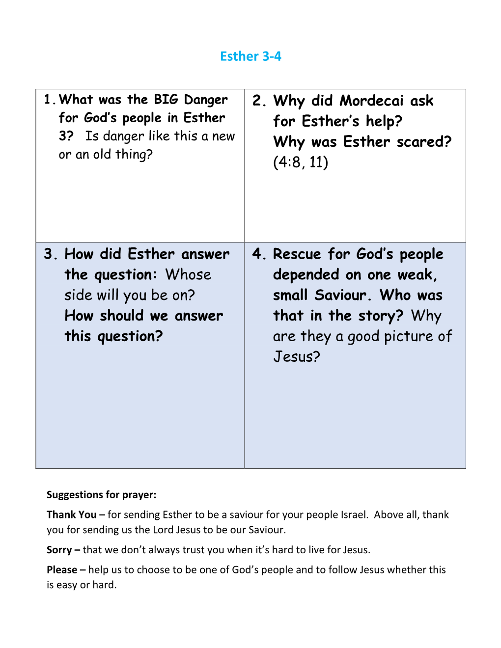 Esther 3-4 2. Why Did Mordecai Ask for Esther's Help?