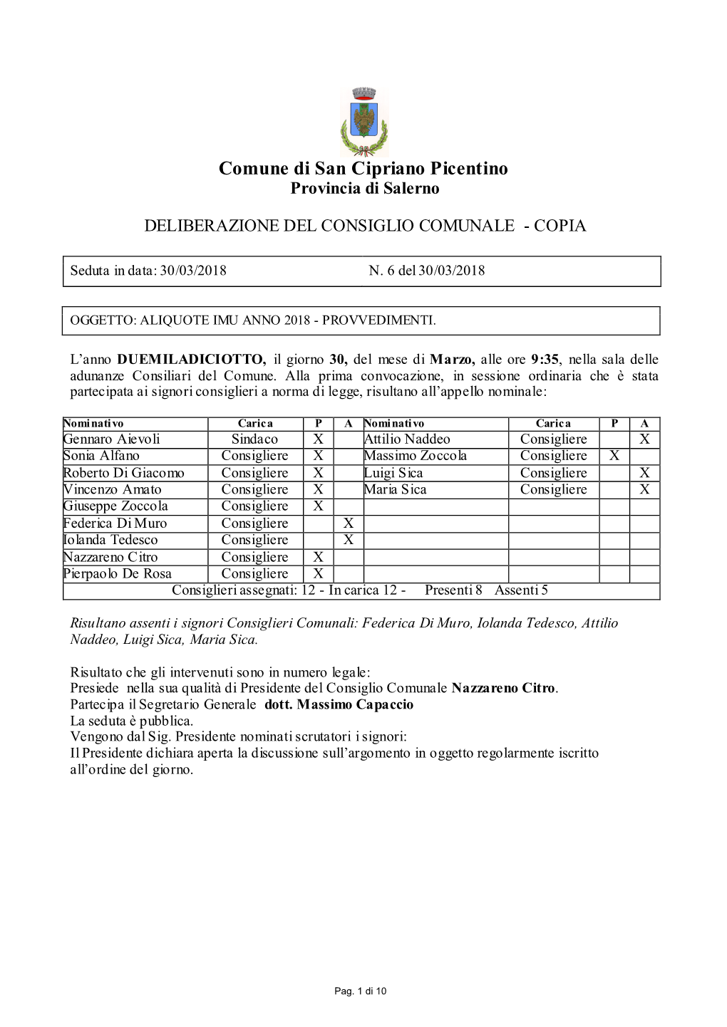 Comune Di San Cipriano Picentino Provincia Di Salerno