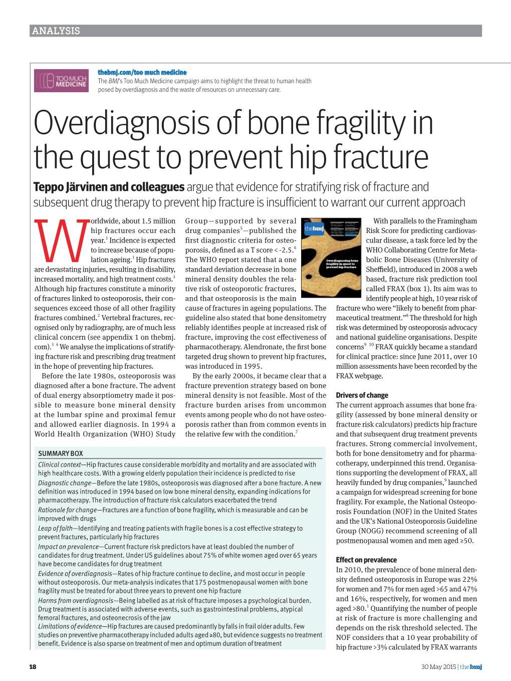 Overdiagnosis of Bone Fragility in the Quest to Prevent Hip Fracture