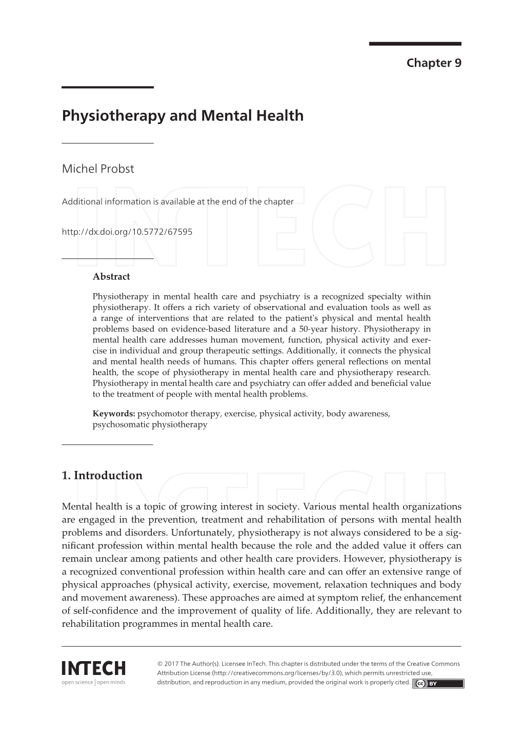 Physiotherapy and Mental Health