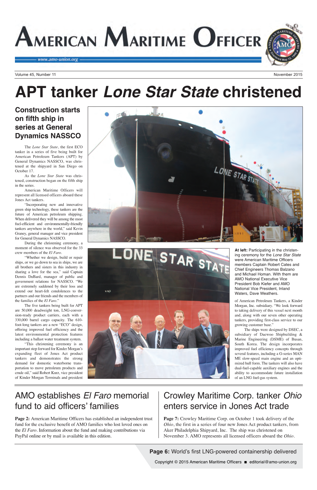 APT Tanker Lone Star State Christened