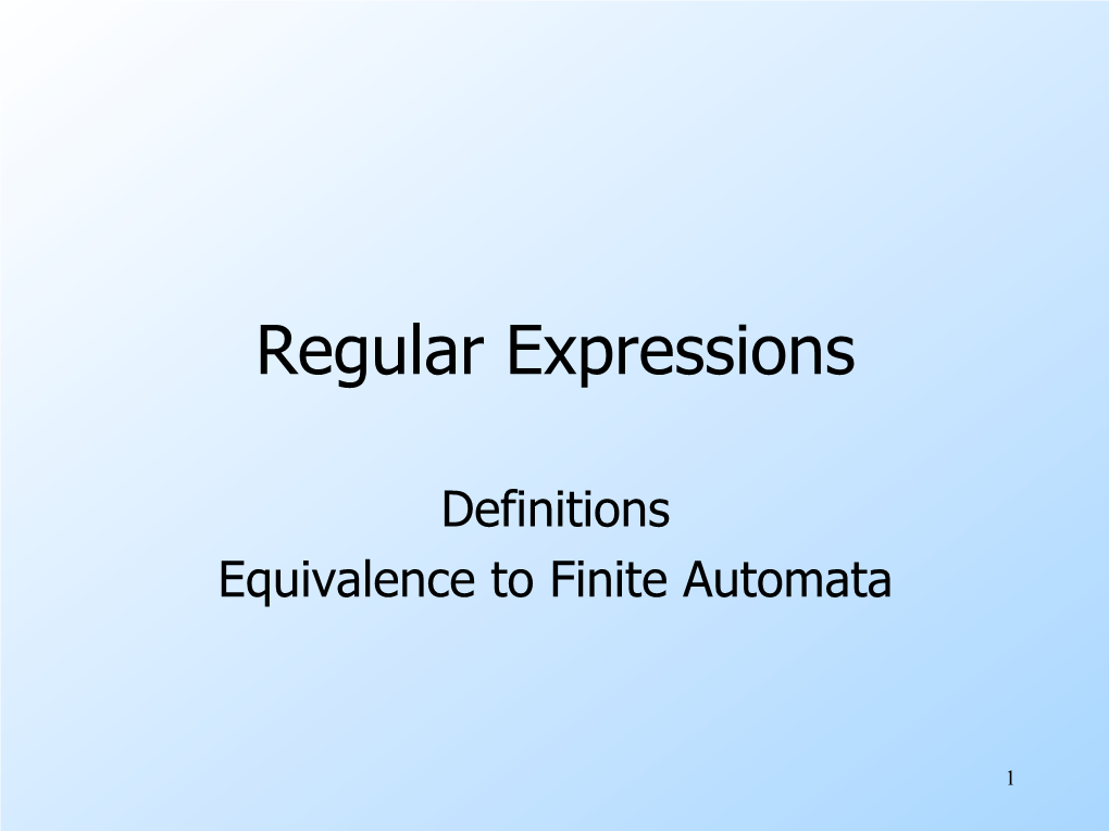 Regular Expressions