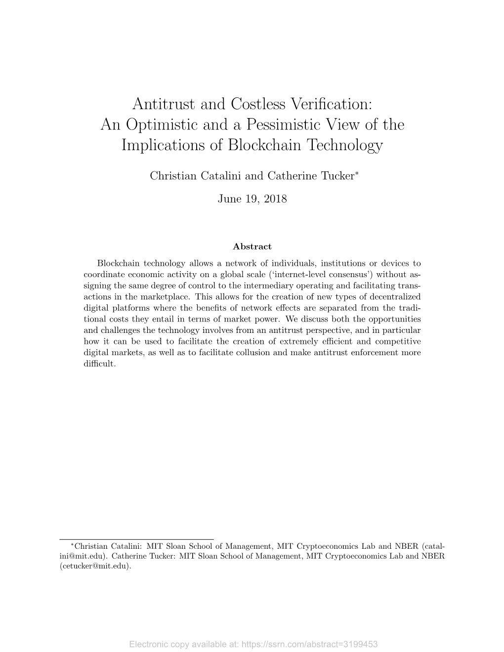 Antitrust and Costless Verification: an Optimistic and a Pessimistic View Of