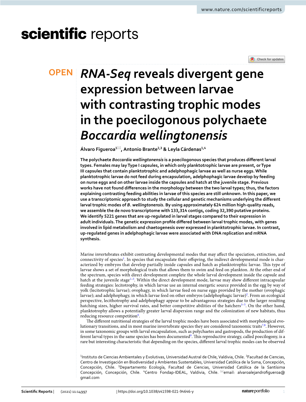 RNA-Seq Reveals Divergent Gene Expression Between Larvae