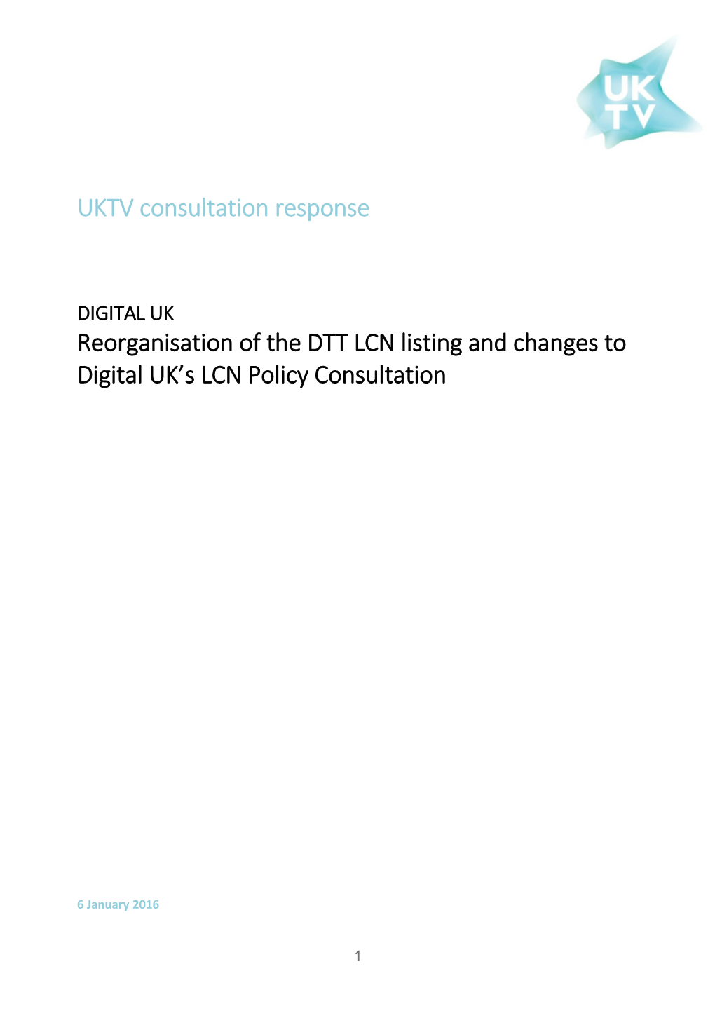 UKTV Consultation Response