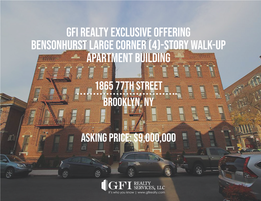 Bensonhurst Large Corner (4)-STORY WALK-UP APARTMENT BUILDING