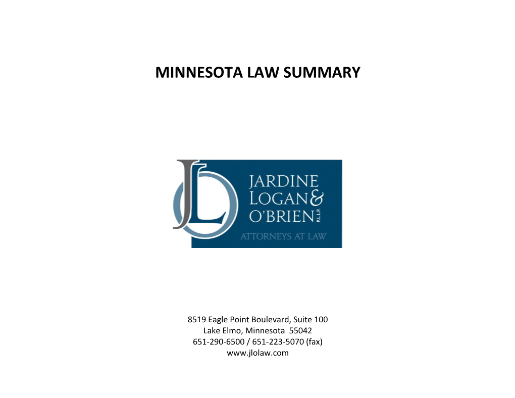 Minnesota Law Summary