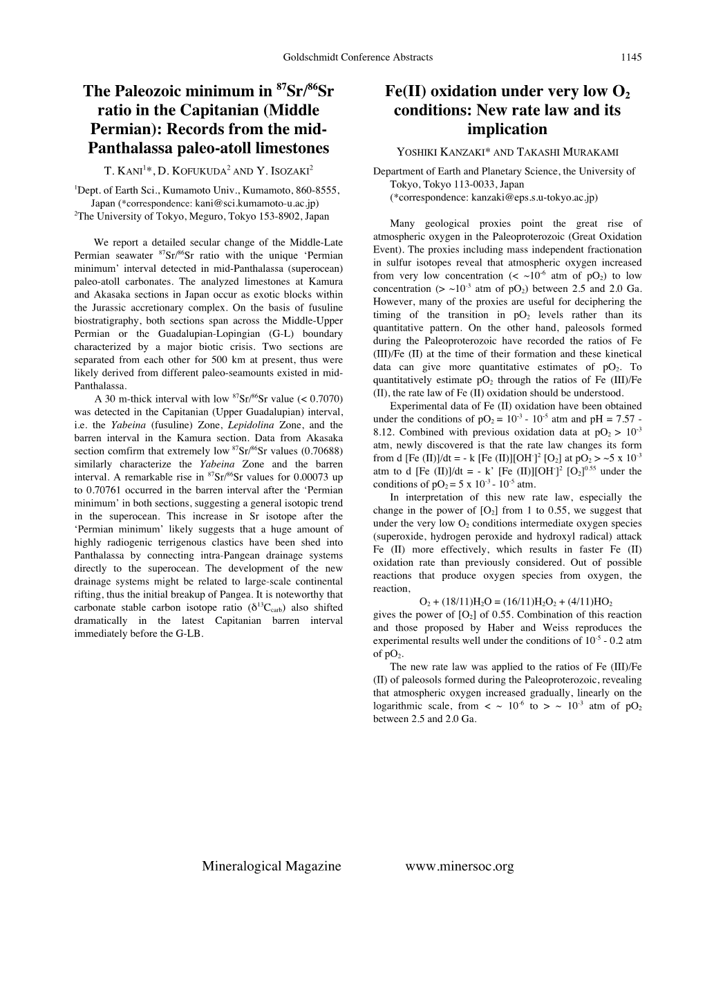 The Paleozoic Minimum in 87Sr/86Sr Ratio in the Capitanian (Middle