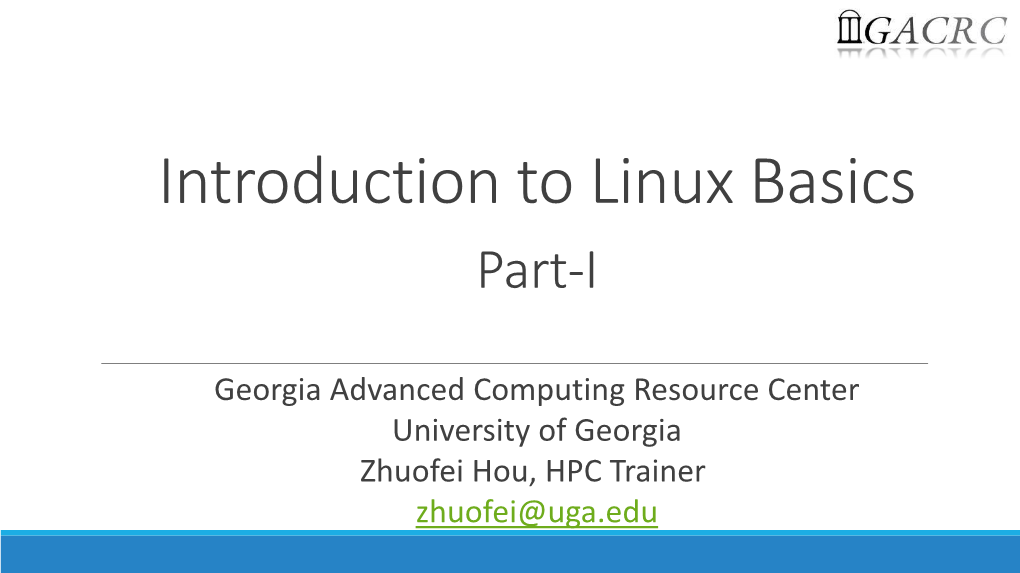 Using Zcluster Georgia Advanced Computing