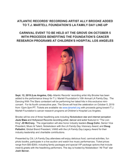 2019 Ally Brooke to Perform at T J Martell Foundation 039 S La Family