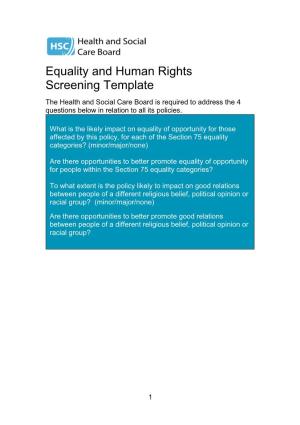 Equality and Human Rights Screening Template