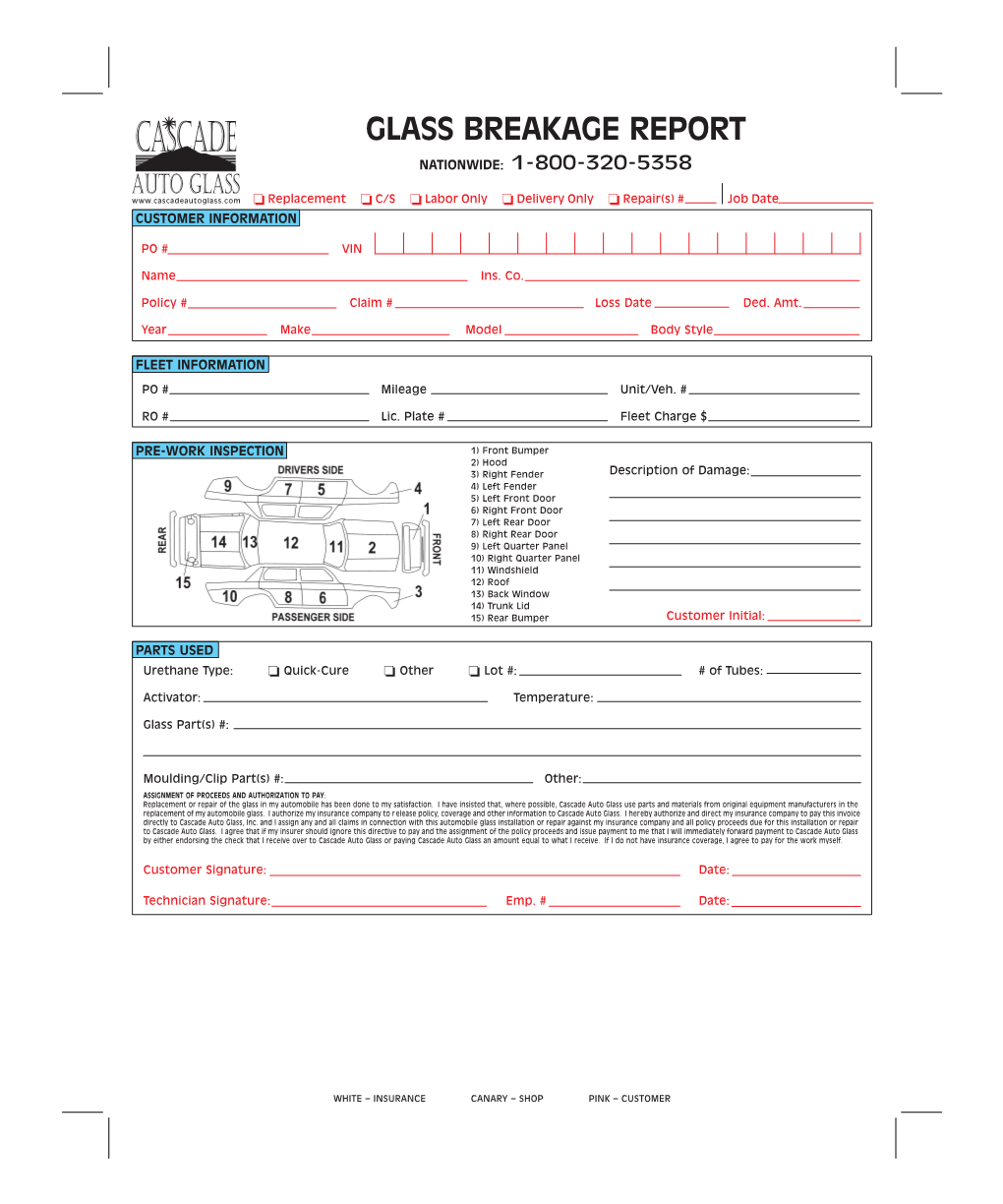 Glass Breakage Report