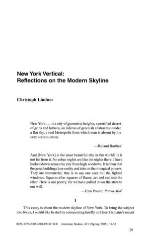 New York Vertical: Reflections on the Modern Skyline