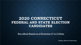 2020 Connecticut Elected Federal and State Officials